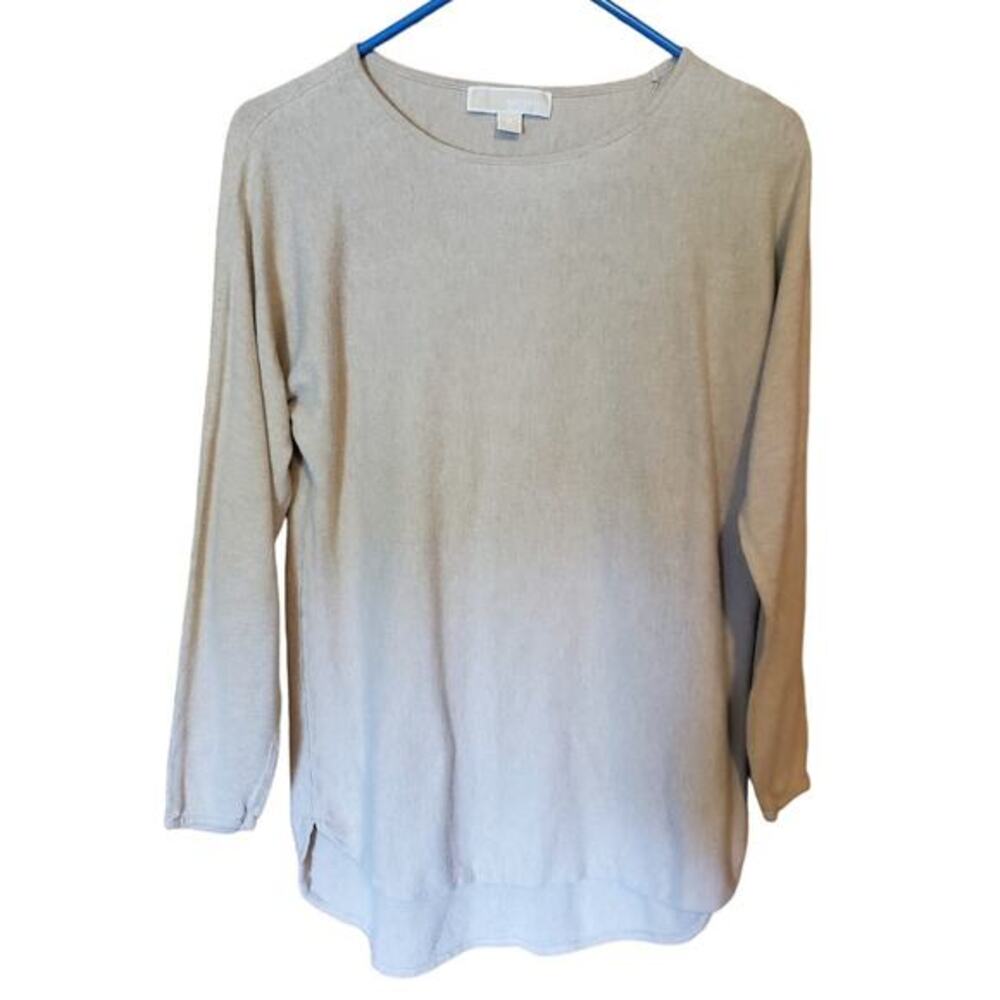 Michael Korrs Womens Sweater 3/4 Sleeve Beige High Low‎ Top Sz M
